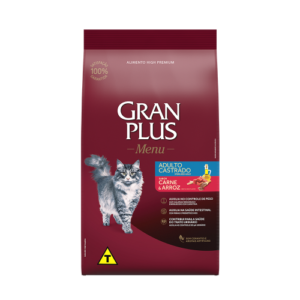 PCT GRAN PLUS GATO AD CAST CARNE E ARROZ 3KG PCT