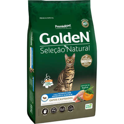 PCT GOLDEN GATOS SELECAO NATURAL CASTRADOS ABOBORA 3KG