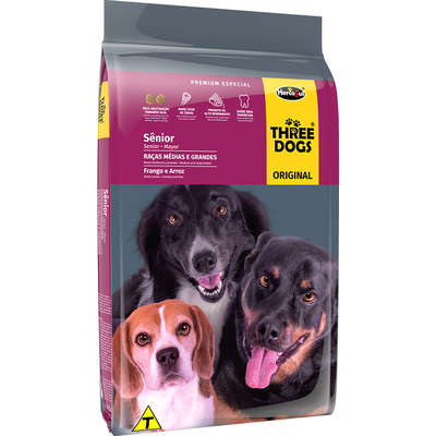SCR THREE DOGS ORIGINAL SENIOR MEDIAS E GRANDES 15KG