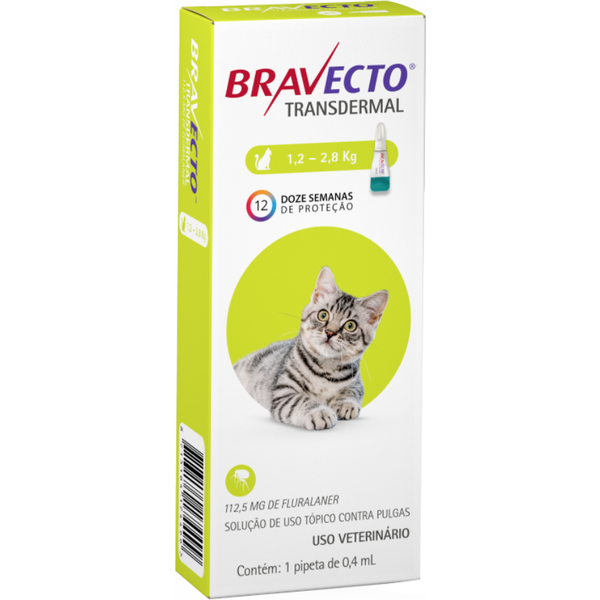 BRAVECTO GATOS TRANSDERMAL 1,2 A 2,8KG 112,5MG