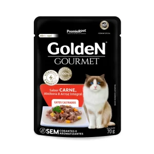 SACHE GOLDEN GOURMET GATO AD CASTRADOS CARNE 70G