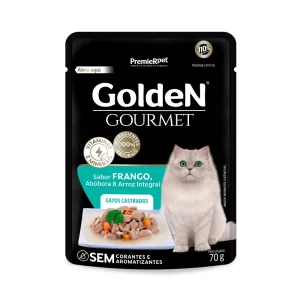 SACHE GOLDEN GOURMET GATO AD CASTRADOS FRANGO 70G