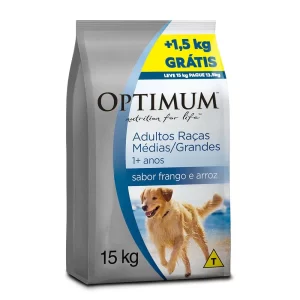 SCR OPTIMUM CAES ADULTOS RACAS MED E GDE LEVE 15KG PAGUE 13,5KG