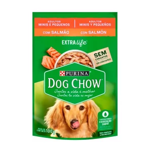 SACHE DOG CHOW ADULTOS MINIS E PEQUENOS SALMAO 100G